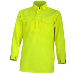Brush Shirts Tecasafe Plus 7 Oz.Hickory Brush Shirt (Hi Viz Yellow), CrewBoss