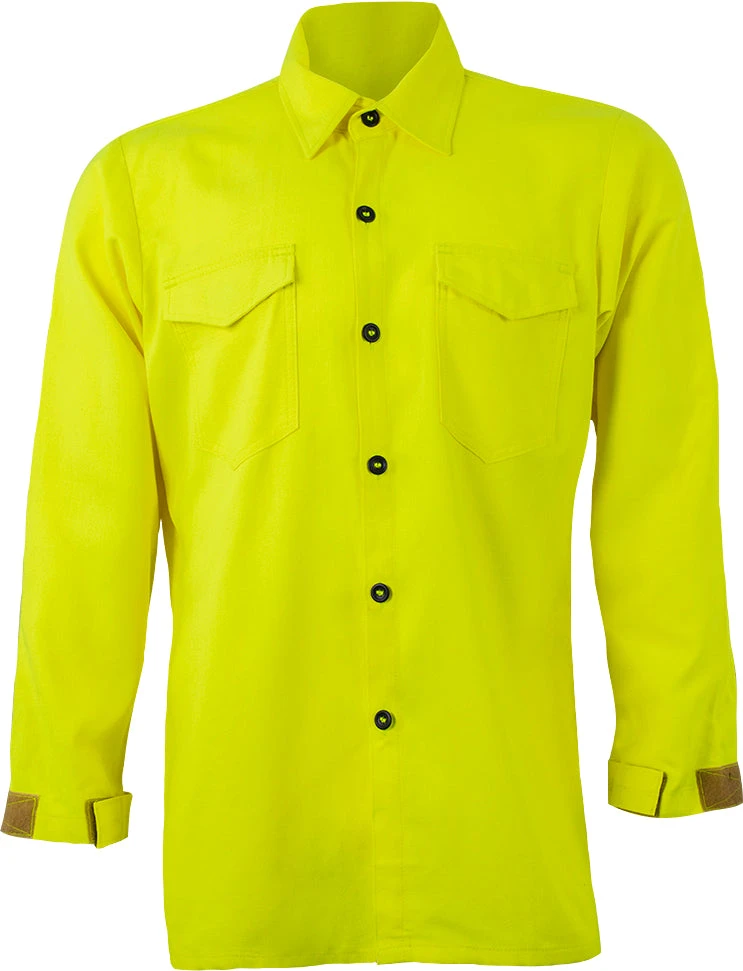 Tecasafe Plus 7.0 Oz Trad. Brush Shirt (Hi Viz Yellow), CrewBoss