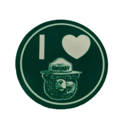 I Heart Smokey Glow In The Dark Sticker, Smokey Bear