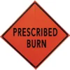 Signs Prescribed Burn Fold & Roll Sign (48" Non-Reflective Orange), Bone Safety