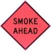 Smoke Ahead Fold & Roll Sign (48" Reflective Pink), Bone Safety