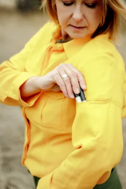 Women's Tecasafe Plus 5.8 Oz Aspen Brush Shirt (Yellow), Green Buffalow