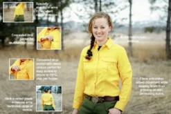 Women's Tecasafe Plus 5.8 Oz Aspen Brush Shirt (Yellow), Green Buffalow